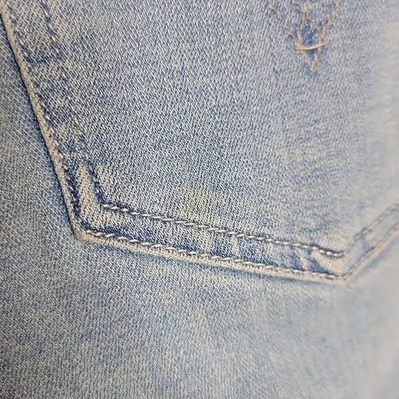 Levi 3449 Irregular Cropped Capri Rolled Cuff Light Wash Denim Jeans Size 30 - Picture 5 of 13